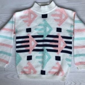 NEW without tags vintage light sweater geometric